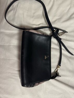 Hazzys Black Crossbody Shoulder Bag with Subtle Logo
